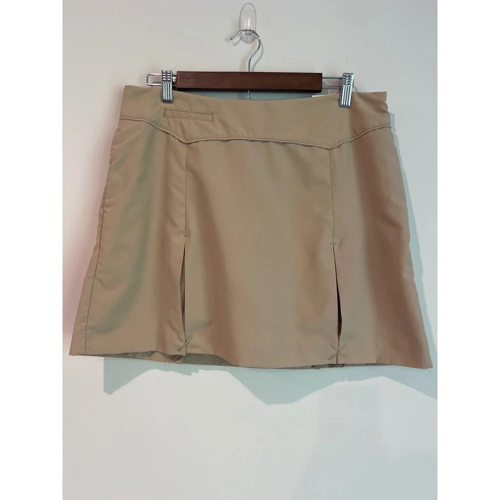IZOD Women's Golf Pickleball Athletic Skort Sand Tan Side Zip  NWT Size 8